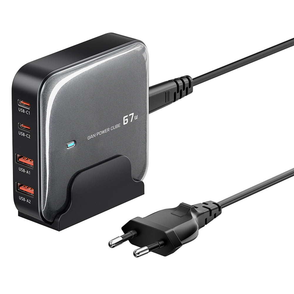 TOOCKI 2 Type-C + 2 USB-A PD 67W Fast Charging Adapter GaN Desktop Charger TOOCKI 2 Type-C + 2 USB-A PD 67W Fast Charging Adapter GaN Desktop Charger